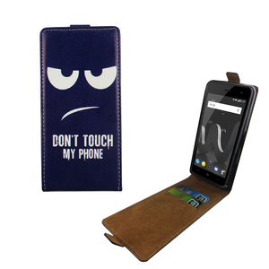 Handyh�lle Tasche Flip f�r Wiko Jerry 2 Dont Touch my Phone