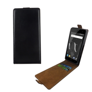 Handyh�lle Tasche Flip f�r Wiko Jerry 2 Schwarz