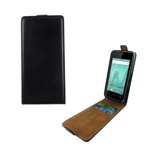 Handyh�lle Tasche Flip f�r Wiko Sunny 2 Schwarz