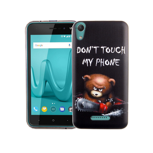 Handy H�lle f�r Wiko Lenny 4 B�r mit Kettens�ge Smartphone Cover Bumper Schale Etuis