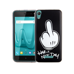 Handy H�lle f�r Wiko Lenny 4 Mittelfinger Smartphone Cover Bumper Schale Etuis