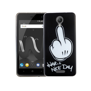 Handy H�lle f�r Wiko Jerry 2 Mittelfinger Smartphone Cover Bumper Schale Etuis