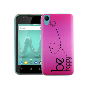 Handy Hlle fr Wiko Sunny 2 Be Happy Pink Smartphone Cover Bumper Schale Etuis