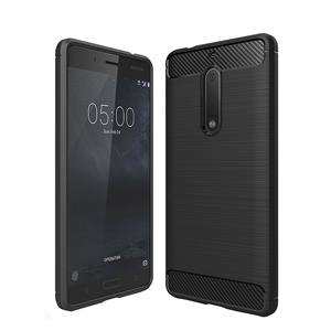 Nokia 5 TPU Case Carbon Fiber Optik Brushed Schutz Hlle Schwarz