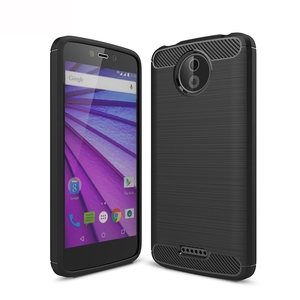 Motorola Moto C TPU Case Carbon Fiber Optik Brushed Schutz Hlle Schwarz