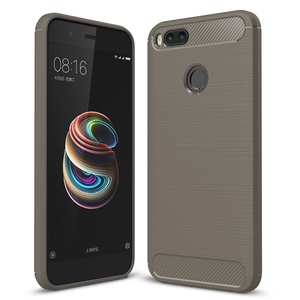 Xiaomi Mi 5X TPU Case Carbon Fiber Optik Brushed Schutz H�lle Grau