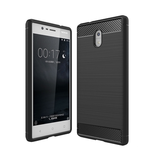 Nokia 3 TPU Case Carbon Fiber Optik Brushed Schutz H�lle Schwarz