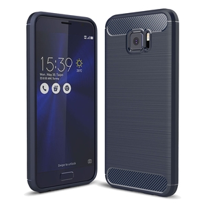 Asus Zenfone V V520KL TPU Case Carbon Fiber Optik Brushed Schutz H�lle Blau