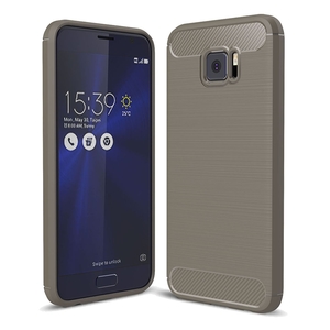 Asus Zenfone V V520KL TPU Case Carbon Fiber Optik Brushed Schutz H�lle Grau