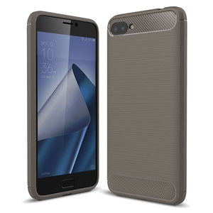 Asus Zenfone 4 Max ZC554KL TPU Case Carbon Fiber Optik Brushed Schutz H�lle Grau