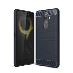 Lenovo K8 Note TPU Case Carbon Fiber Optik Brushed Schutz H�lle Blau
