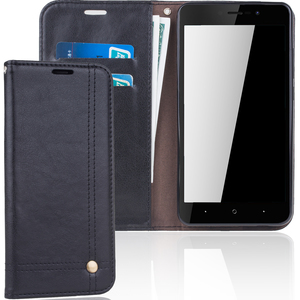 Handy H�lle Schutz Tasche f�r Wiko Lenny 4 Plus Cover Wallet Etui Schwarz