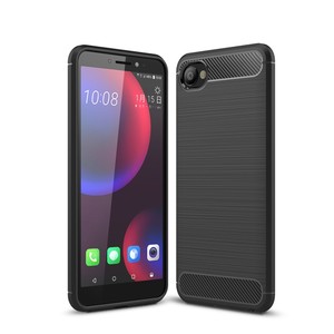 HTC Desire Hlle Silikon Schwarz Carbon Optik Case TPU Handyhlle Bumper 211754