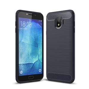 Samsung Galaxy J4 Hlle Silikon Blau Carbon Optik Case TPU Handyhlle Bumper 211779