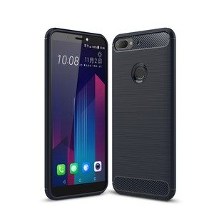 HTC Desire 12 Plus Hlle Silikon Blau Carbon Optik Case TPU Handyhlle Bumper 211791