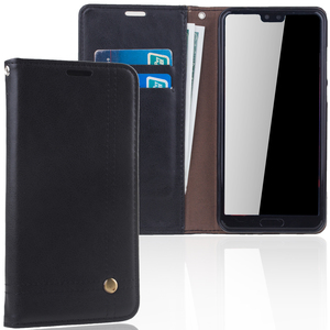 Handy H�lle Schutz Tasche f�r Huawei P20 Cover Wallet Etui Schwarz