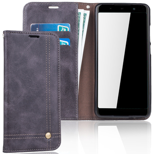 Handy H�lle Schutz Tasche f�r Wiko Lenny 5 Cover Wallet Etui Grau