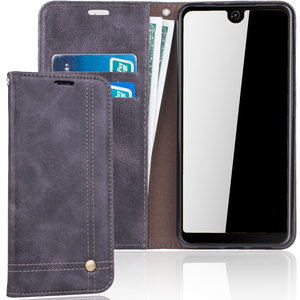 Handy Hlle Schutz Tasche fr Wiko View 2 Cover Wallet Etui Grau