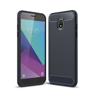 Samsung Galaxy J3 2018 Hlle Silikon Blau Carbon Optik Case TPU Handyhlle Bumper