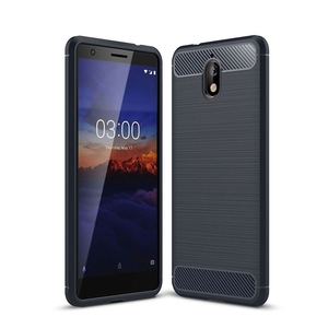 Nokia 3.1 Hlle Silikon Blau Carbon Optik Case TPU Handyhlle Bumper