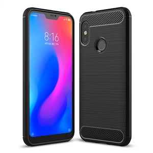 Xiaomi Redmi 6 Pro Hlle Silikon Schwarz Carbon Optik Case TPU Handyhlle Bumper