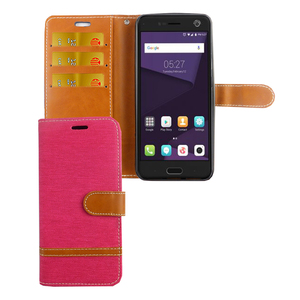 Tasche f�r ZTE Blade V8 Jeans Cover Handy Schutz H�lle Case Pink