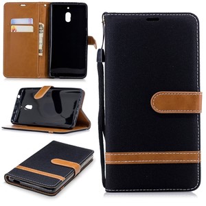 Tasche f�r Nokia 2.1 Jeans Cover Handy Schutz H�lle Case Schwarz