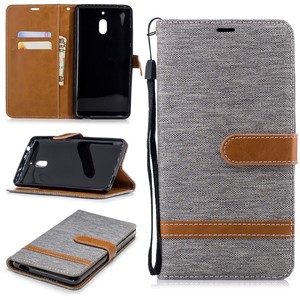 Tasche f�r Nokia 2.1 Jeans Cover Handy Schutz H�lle Case Grau