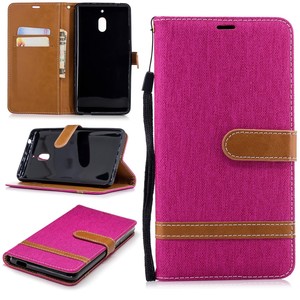 Tasche f�r Nokia 2.1 Jeans Cover Handy Schutz H�lle Case Pink