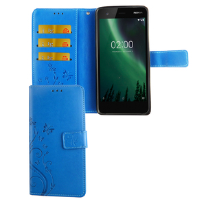 Handyh�lle f�r Nokia 2.1 / Nokia 2 2018 Tasche Wallet Schutz Cover Etuis Blau
