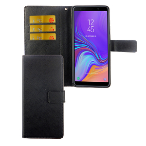 Samsung Galaxy A9 2018 Tasche Handy Hlle Schutz-Cover Flip-Case mit Kartenfach  Schwarz