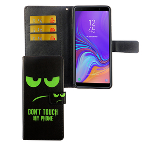 Samsung Galaxy A9 2018 Tasche Handy Hlle Schutz-Cover Flip-Case mit Kartenfach  Dont touch my phone