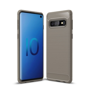 Samsung Galaxy S10 TPU Case Carbon Fiber Optik Brushed Schutz H�lle Grau