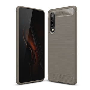 Huawei P30 TPU Case Carbon Fiber Optik Brushed Schutz Hlle Grau