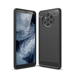 Nokia 9 Pure View TPU Case Carbon Fiber Optik Brushed Schutz Hlle Schwarz