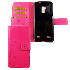 Nokia 8.1 / Nokia X7 Handy Hlle Schutz-Tasche Cover Flip-Case Kartenfach Pink