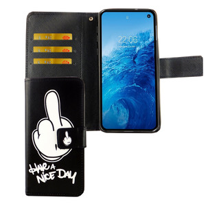 Samsung Galaxy S10e Tasche Handy Hlle Schutz-Cover Flip-Case mit Kartenfach Have a nice day
