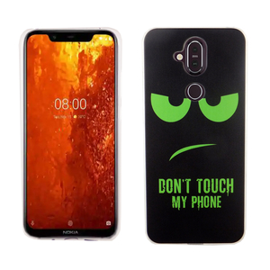 Nokia 8.1 / Nokia X7 K�nig Design Handy H�lle Schutz-Case Cover Bumper Dont Touch My Phone Gr�n