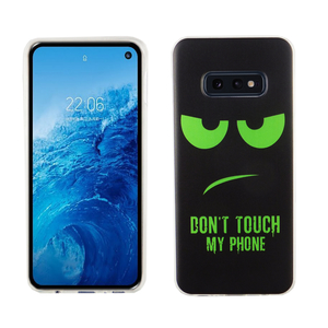 Samsung Galaxy S10e K�nig Design Handy H�lle Schutz-Case Cover Bumper Dont Touch My Phone Gr�n