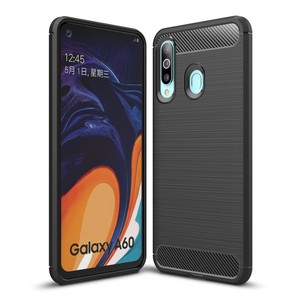 Samsung Galaxy A60 TPU Case Carbon Fiber Optik Brushed Schutz Hlle Schwarz