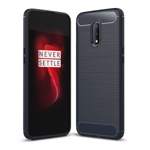 OnePlus 7 TPU Case Carbon Fiber Optik Brushed Schutz Hlle Blau
