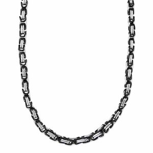 5 mm Knigskette Armband Herrenkette Mnner Kette Halskette, 65 cm Silber / Schwarz Edelstahl Ketten 