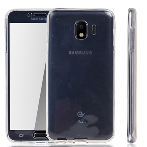 Samsung Galaxy J4 H�lle Case 360 Handy Schutz Tasche Cover Full TPU Etui Transparent
