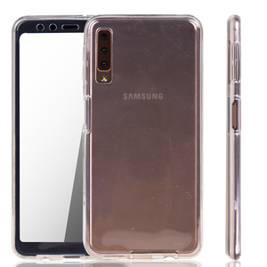 Samsung Galaxy A7 2018 Hlle Case 360 Handy Schutz Tasche Cover Full TPU Etui Transparent