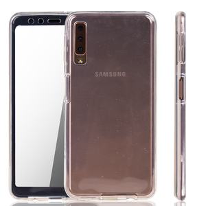 Samsung Galaxy A7 2018 H�lle Case 360 Handy Schutz Tasche Cover Full TPU Etui Transparent