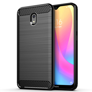 Xiaomi Redmi 8A TPU Case Carbon Fiber Optik Brushed Schutz Hlle Schwarz