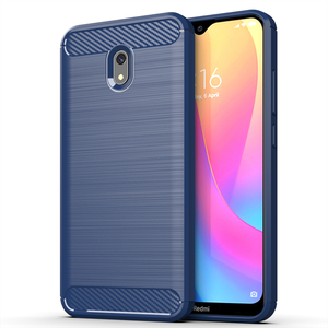 Xiaomi Redmi 8A TPU Case Carbon Fiber Optik Brushed Schutz Hlle Blau