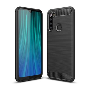 Xiaomi Redmi Note 8 TPU Case Carbon Fiber Optik Brushed Schutz Hlle Schwarz