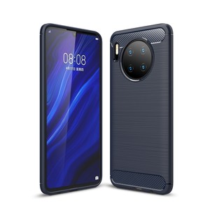 Huawei Mate 30 TPU Case Carbon Fiber Optik Brushed Schutz Hlle Blau
