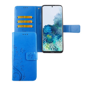 Samsung Galaxy S20 Handy H�lle Schutz-Tasche Cover Flip-Case Kartenfach Blau